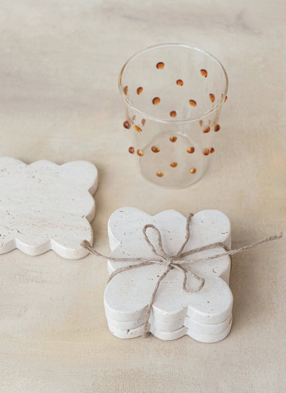 Scallop Travertine Coasters
