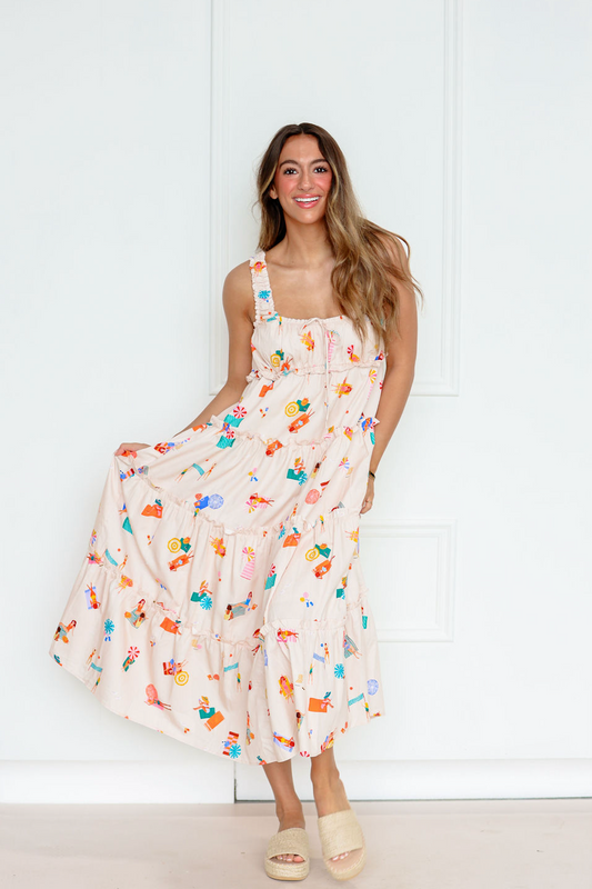 Fun in the Sun Babydoll Midi Dress