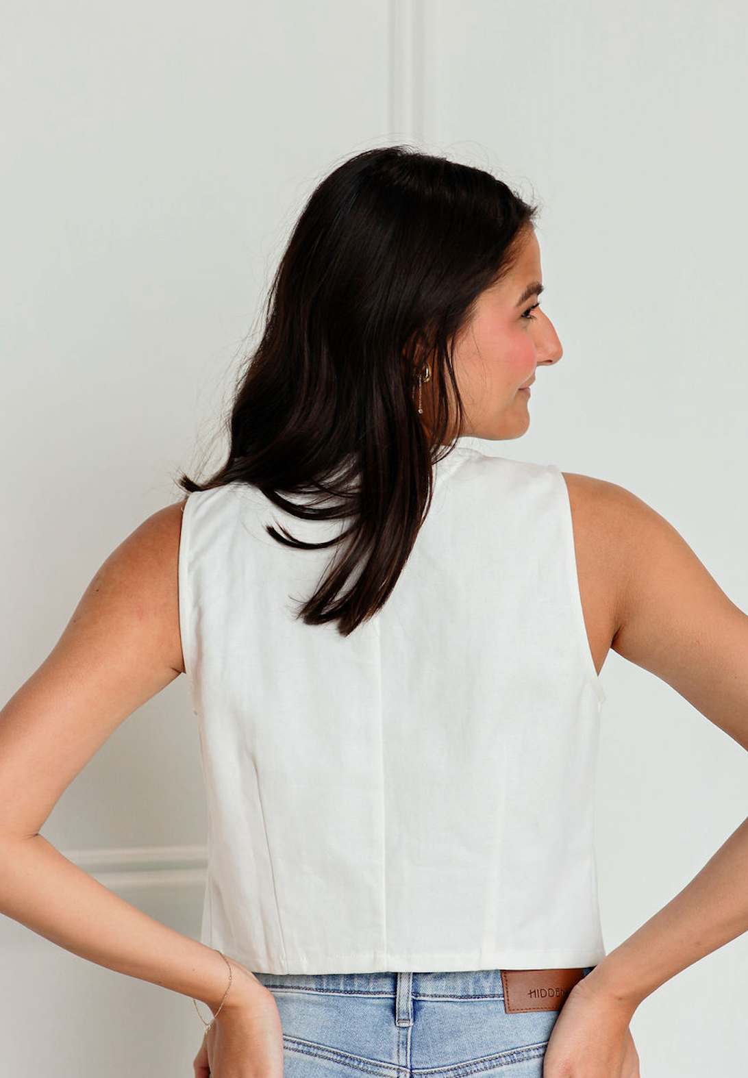 White Tie Detail Vest
