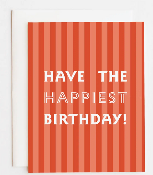 Happiest Birthday Stripe Card