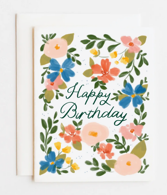 Happy Birthday Flowers Card