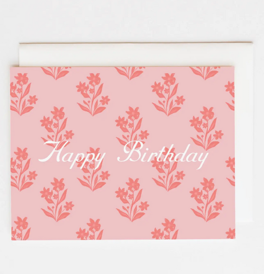 Pink Happy Birthday Block Card
