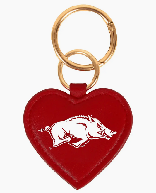 Arkansas Razorbacks Heart Keychain