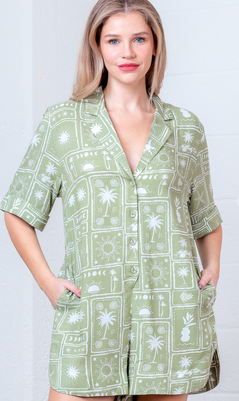Vacay Vibes Collared Romper