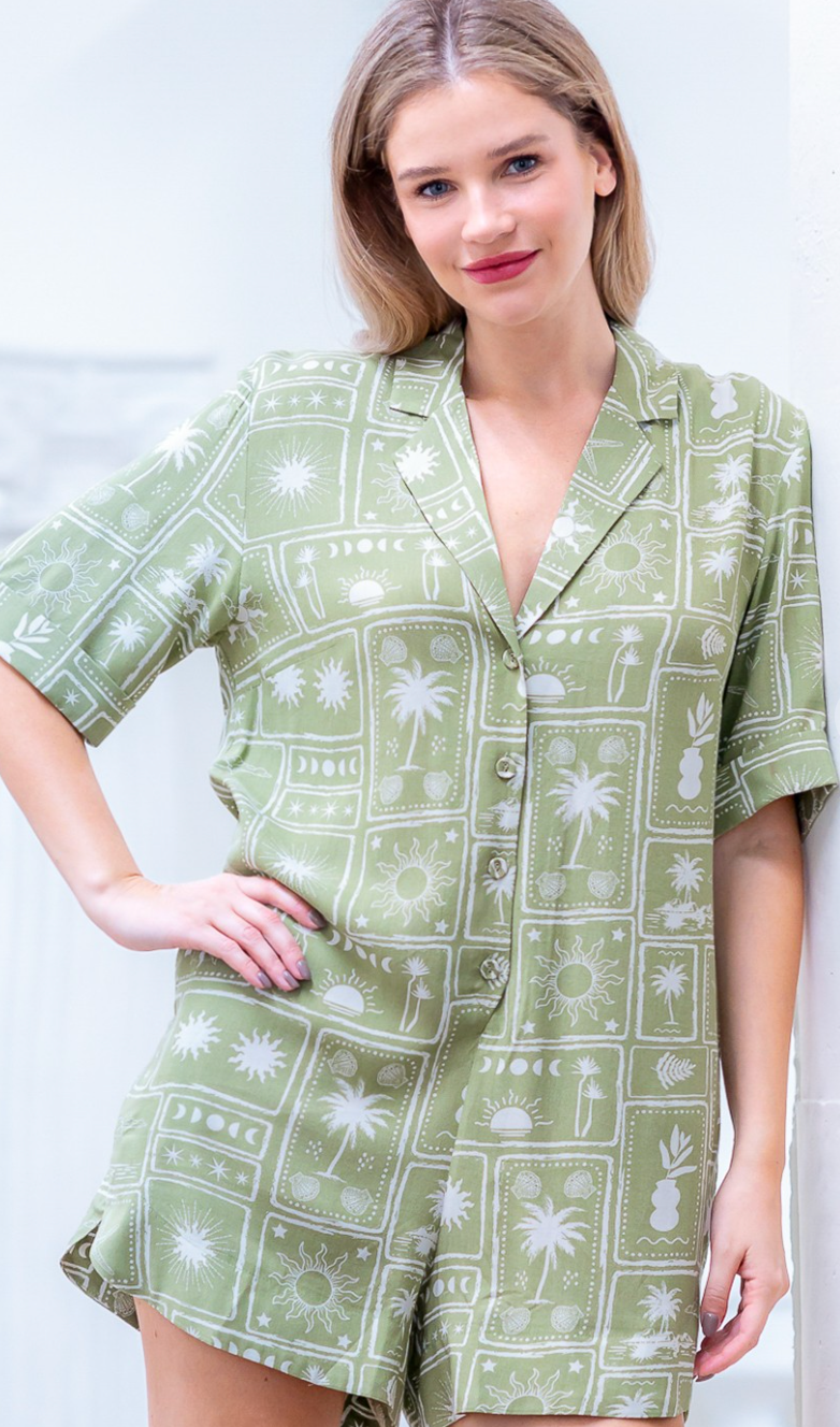 Vacay Vibes Collared Romper