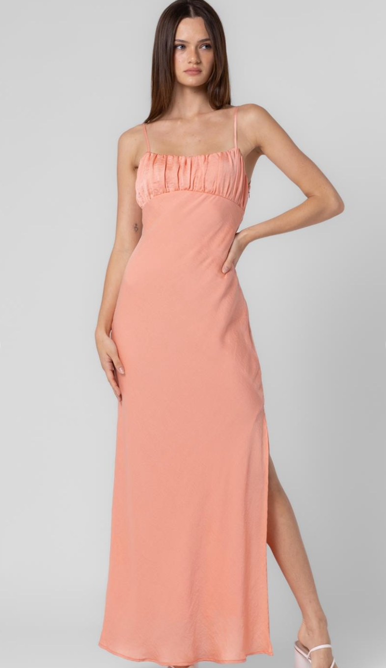 Apricot Cami Satin Maxi Dress