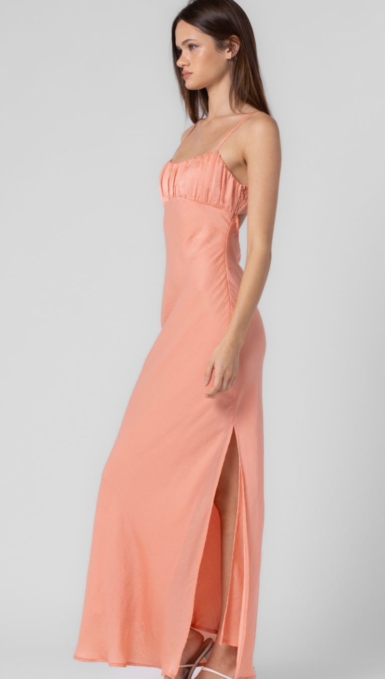 Apricot Cami Satin Maxi Dress