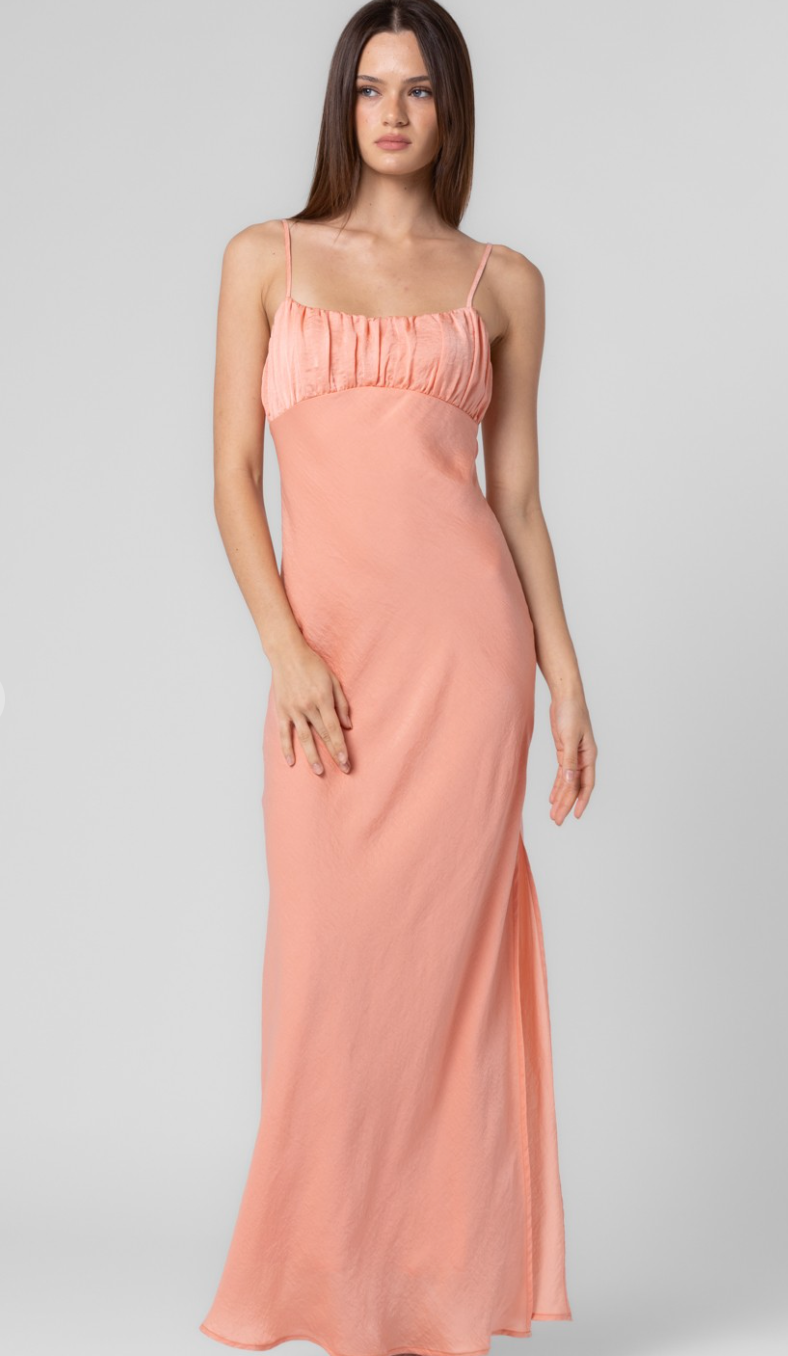 Apricot Cami Satin Maxi Dress