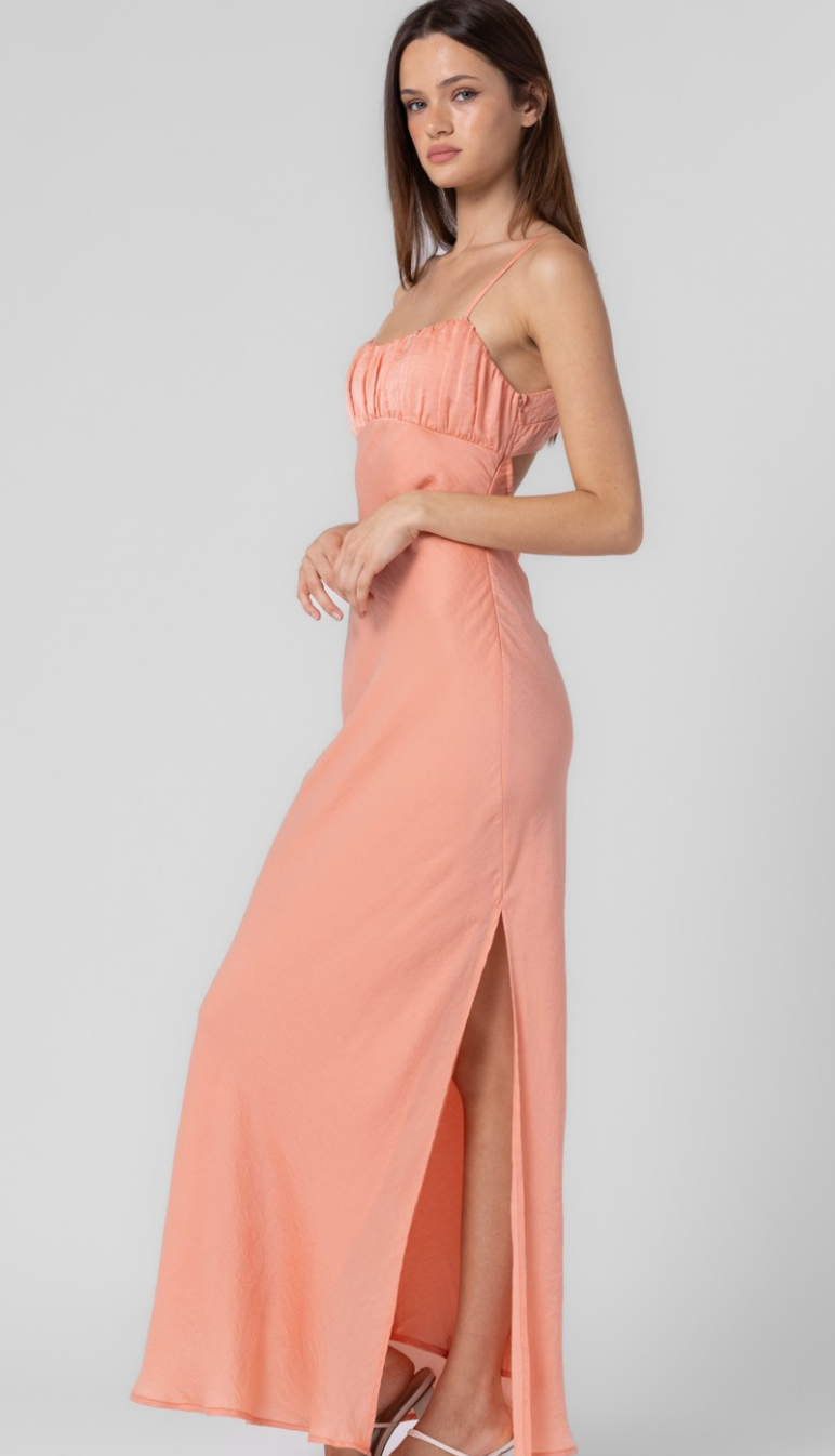 Apricot Cami Satin Maxi Dress