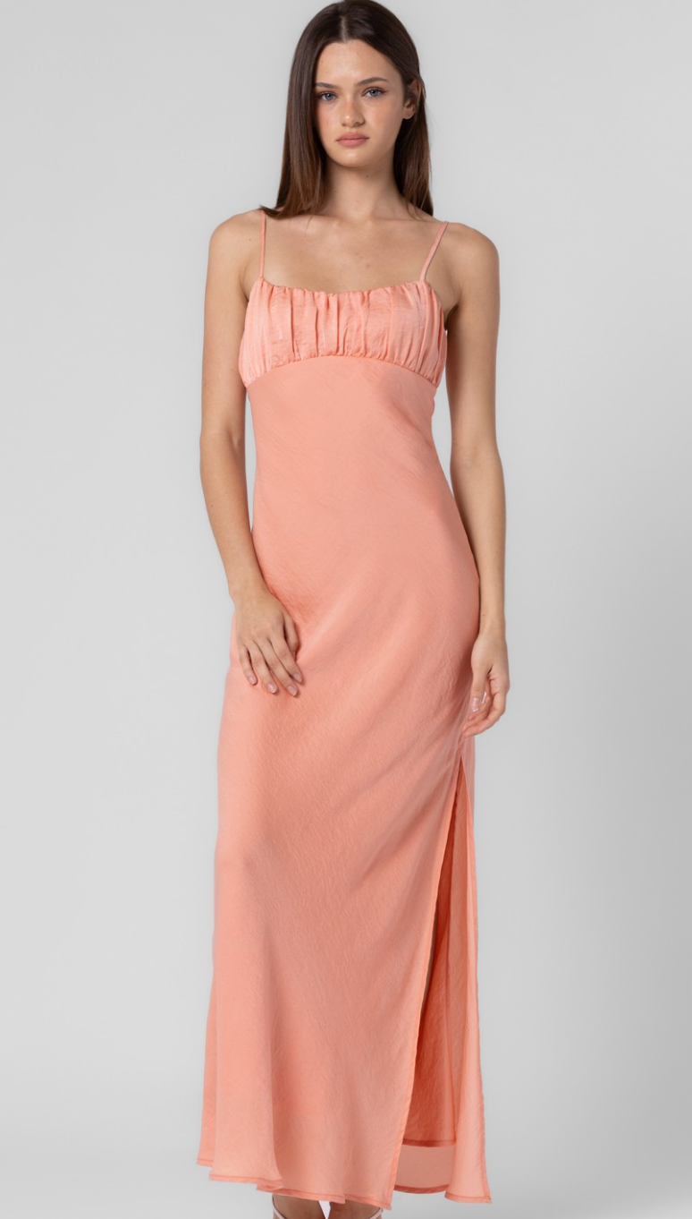 Apricot Cami Satin Maxi Dress