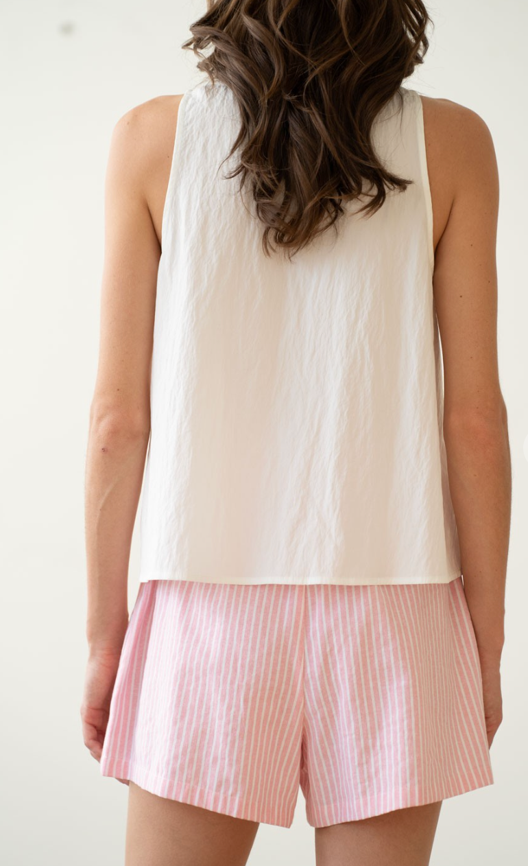 Ivory Sleeveless Tie Top