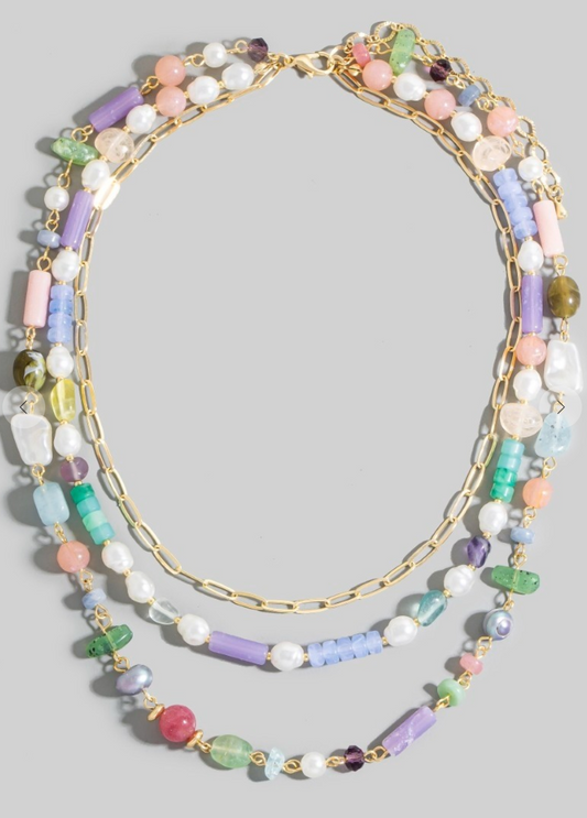 Assorted Bead Layer Necklace