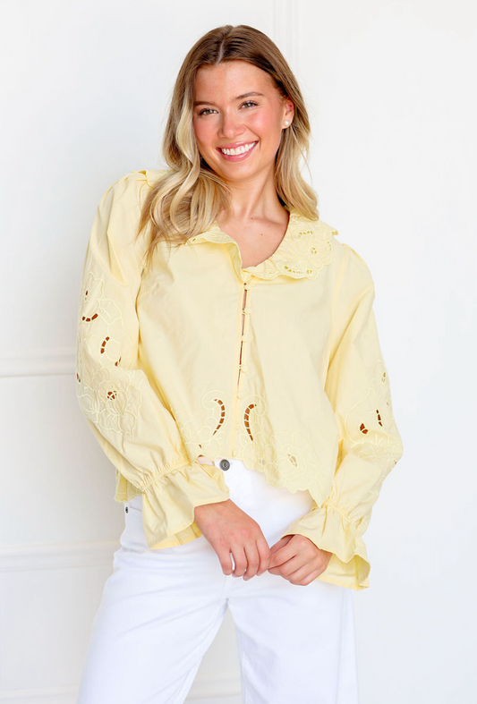 Butter Embroidered Ruffle Blouse