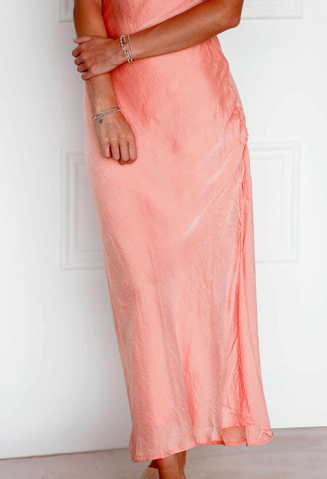 Apricot Cami Satin Maxi Dress