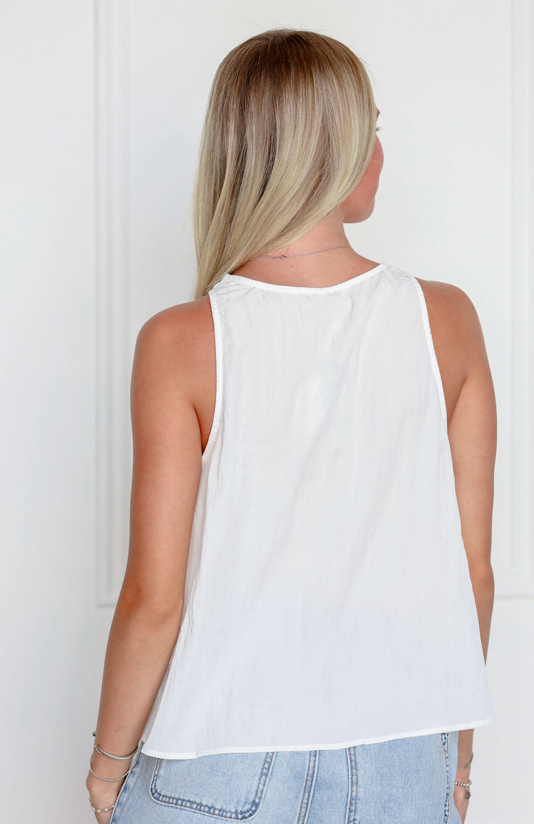 Ivory Sleeveless Tie Top