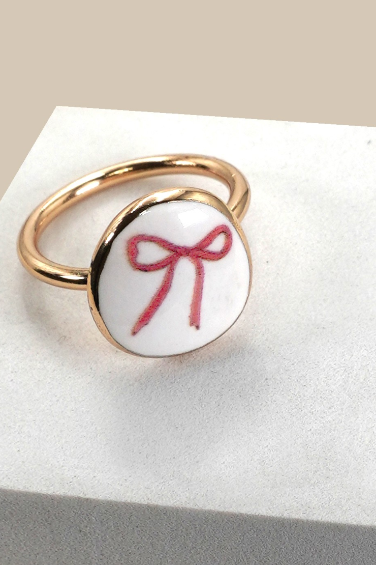 Porcelain Bow Ring