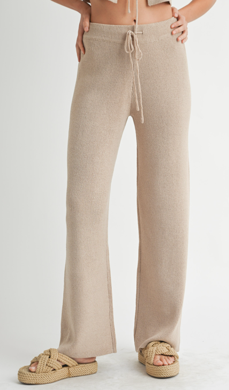 Mocha Knit Vest & Pants Set of 2