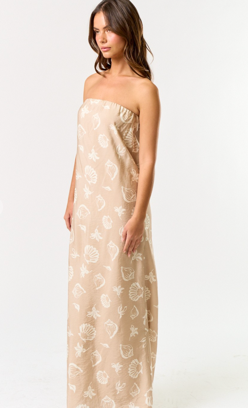 Seashells Strapless Maxi Dress
