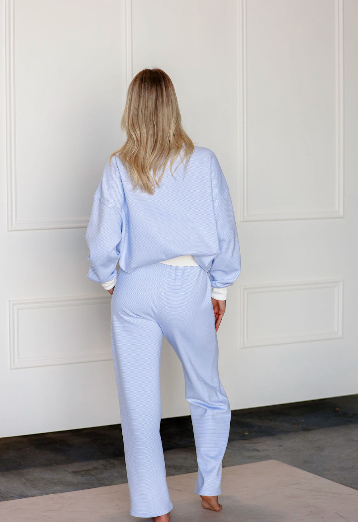 Blue/White Stripe Sweatpants