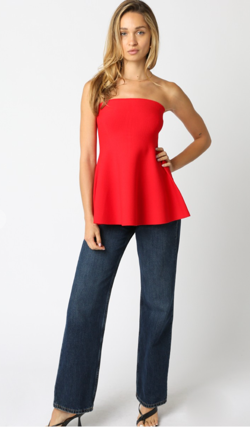 Red Sweater Top