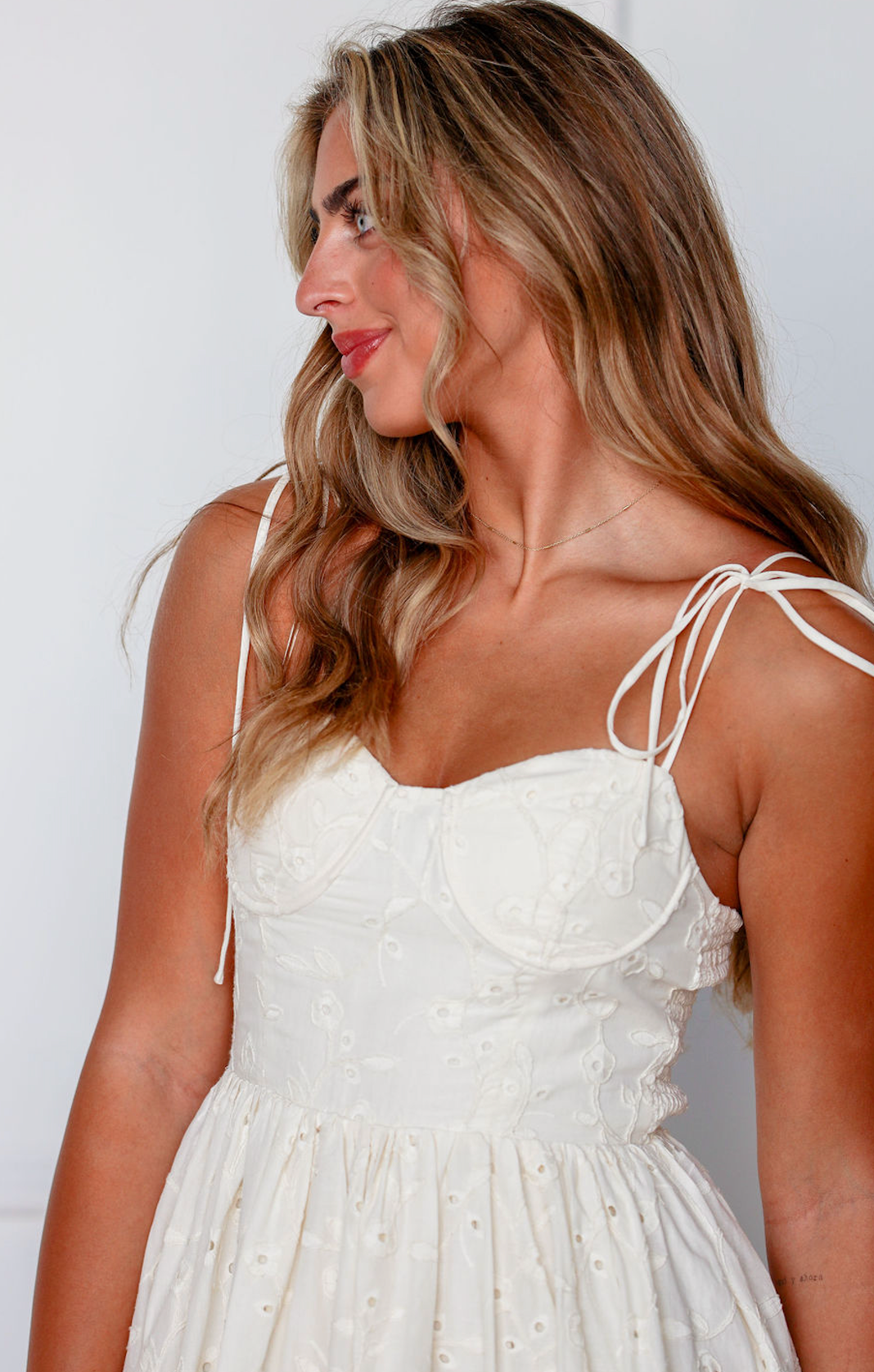 Cream Bustier Floral Maxi Dress
