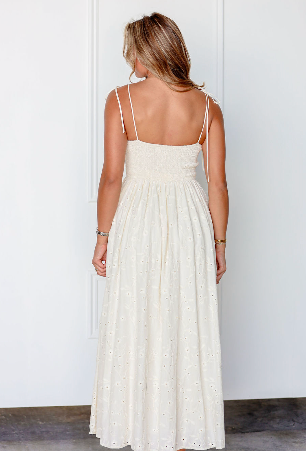 Cream Bustier Floral Maxi Dress