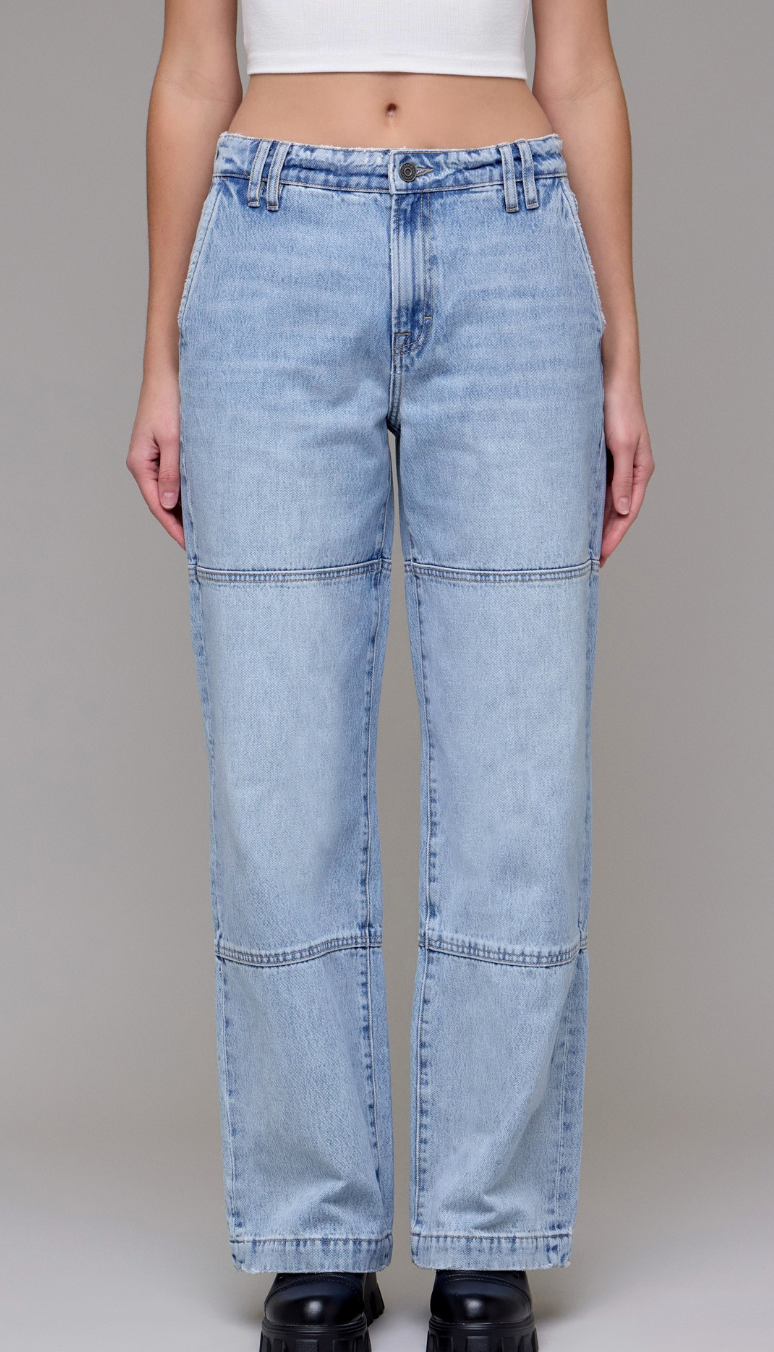 Block Stitch Dad Jeans