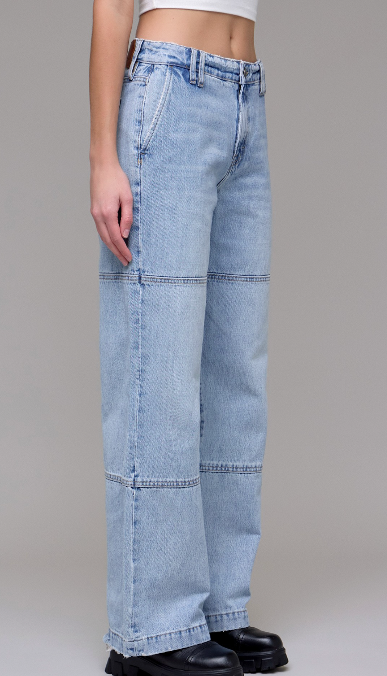Block Stitch Dad Jeans