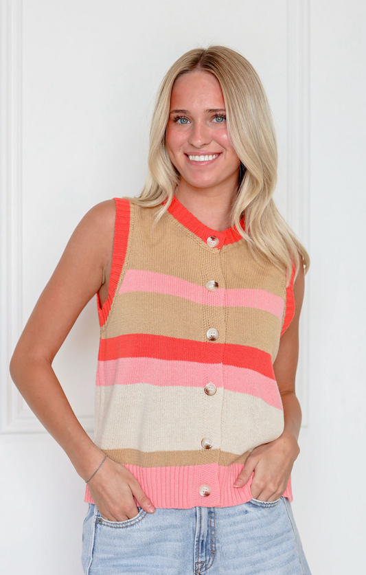 Sunburst Stripe Knit Vest