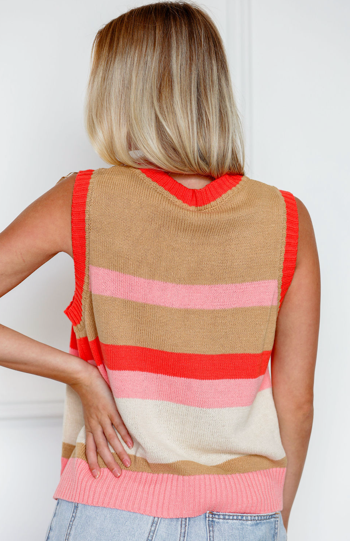 Sunburst Stripe Knit Vest