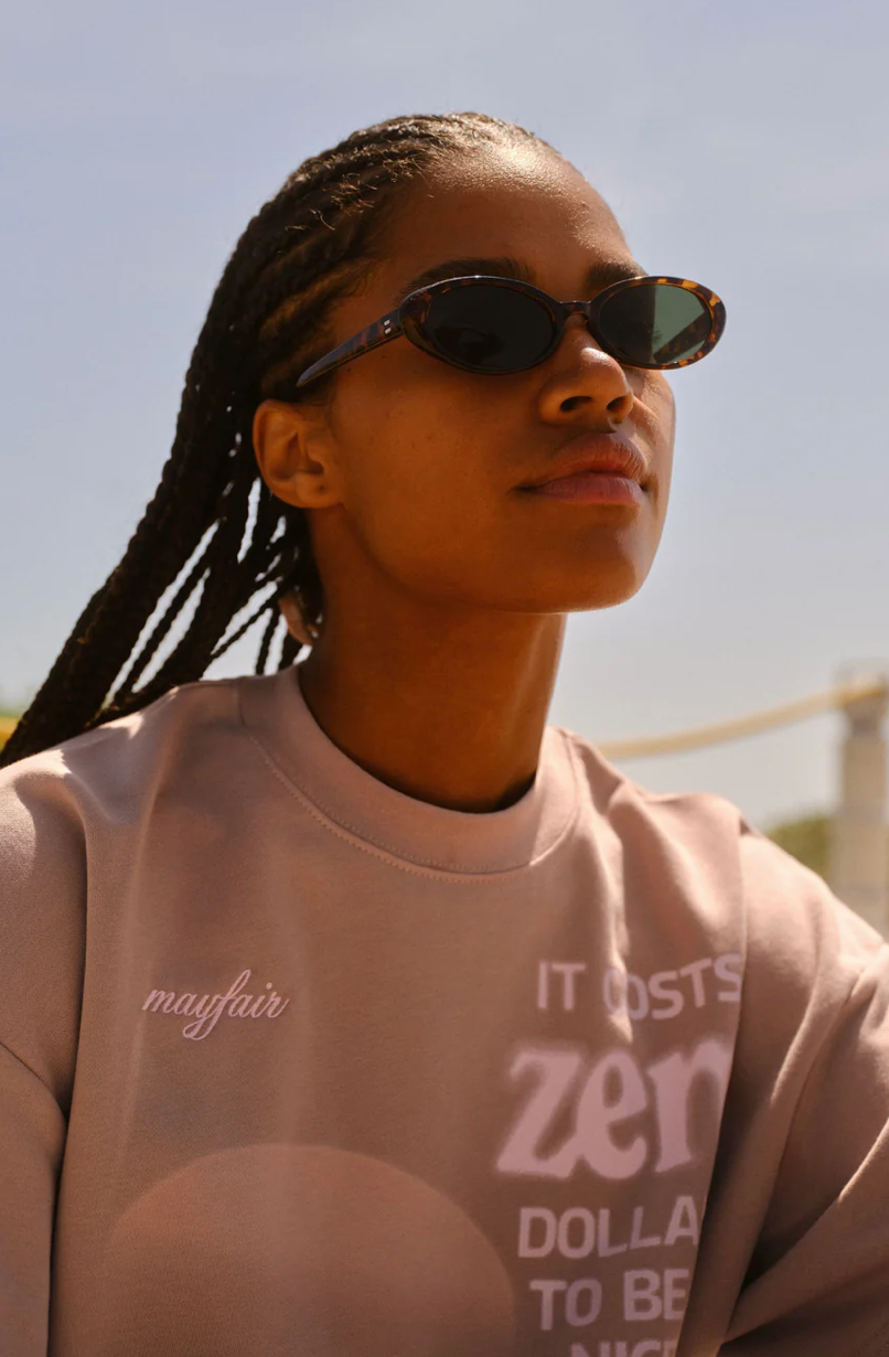 It Cost $0 Taupe Short Sleeve Crewneck