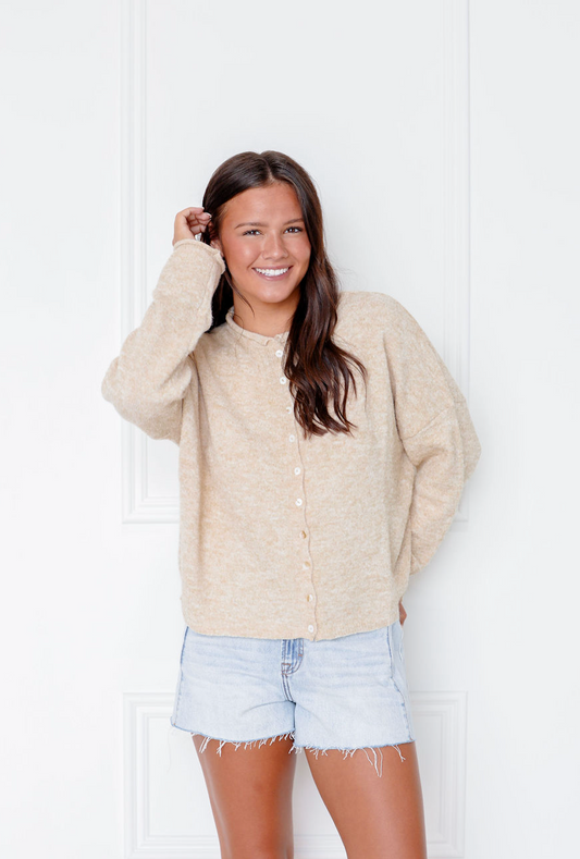 Natural Button Up Sweater