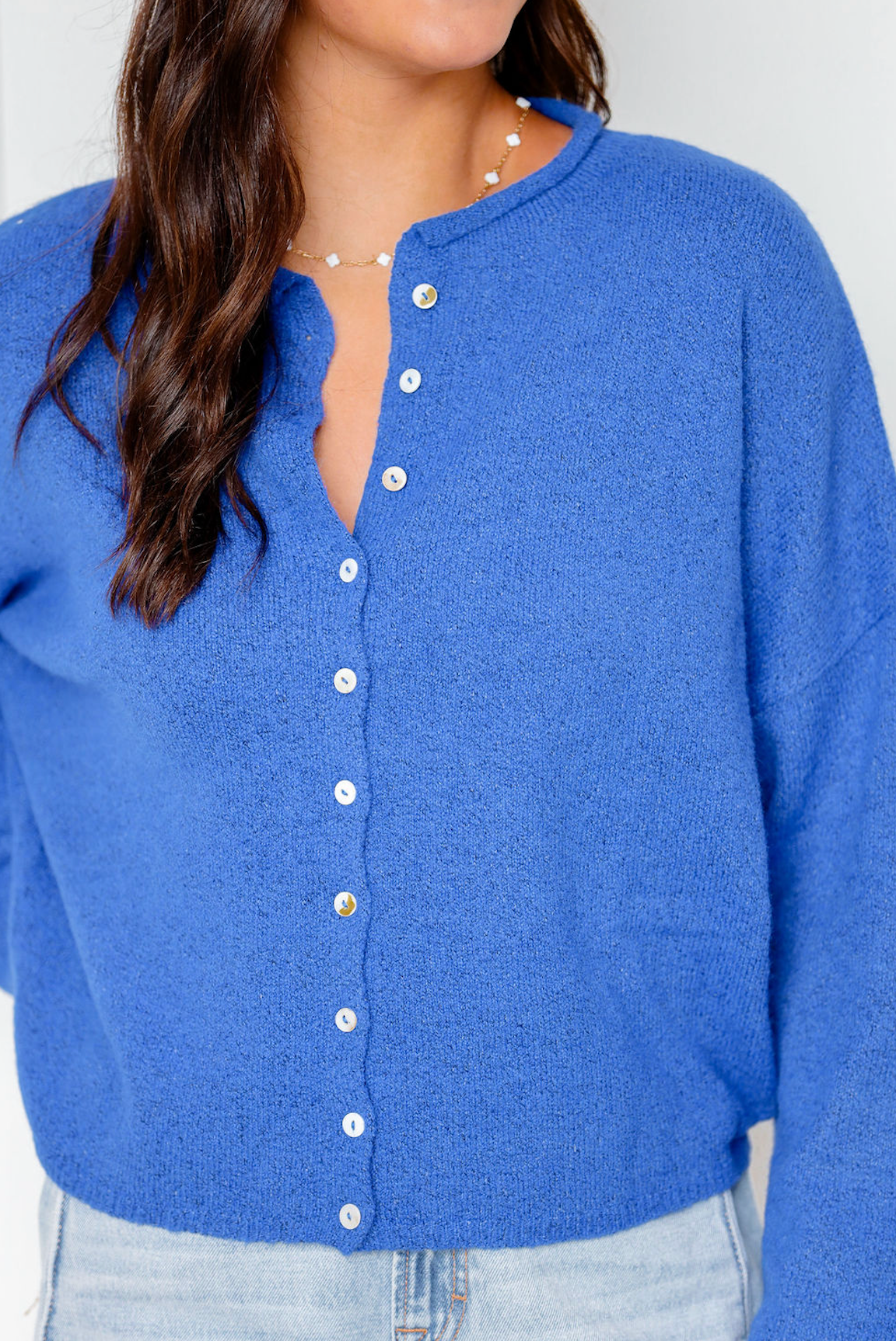 Royal Blue Button Up Sweater