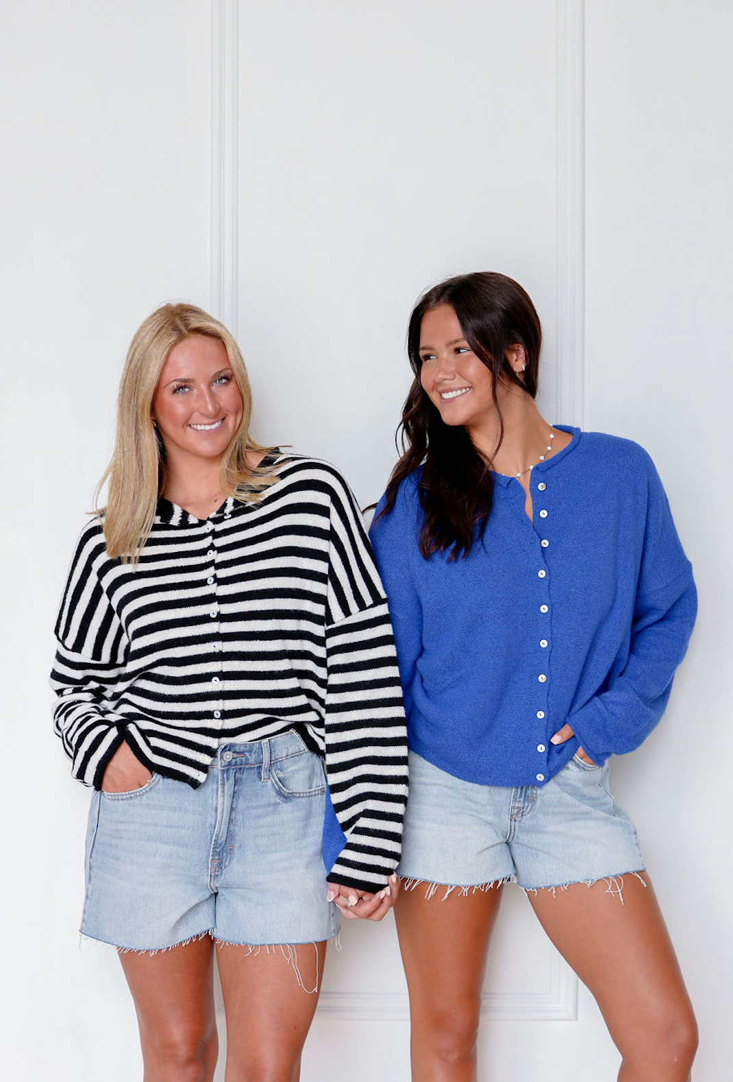 Royal Blue Button Up Sweater