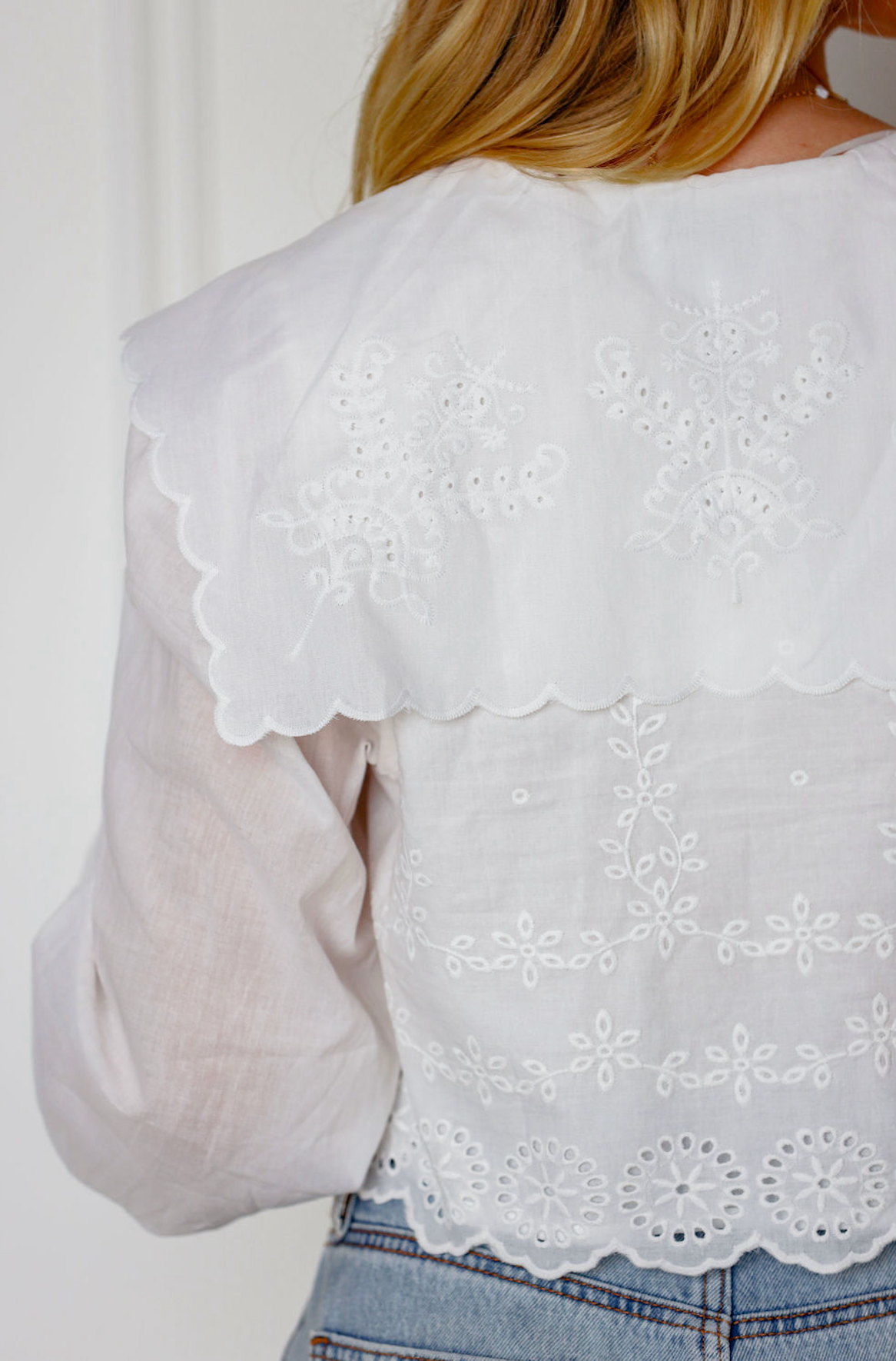 Salome White Collar Blouse