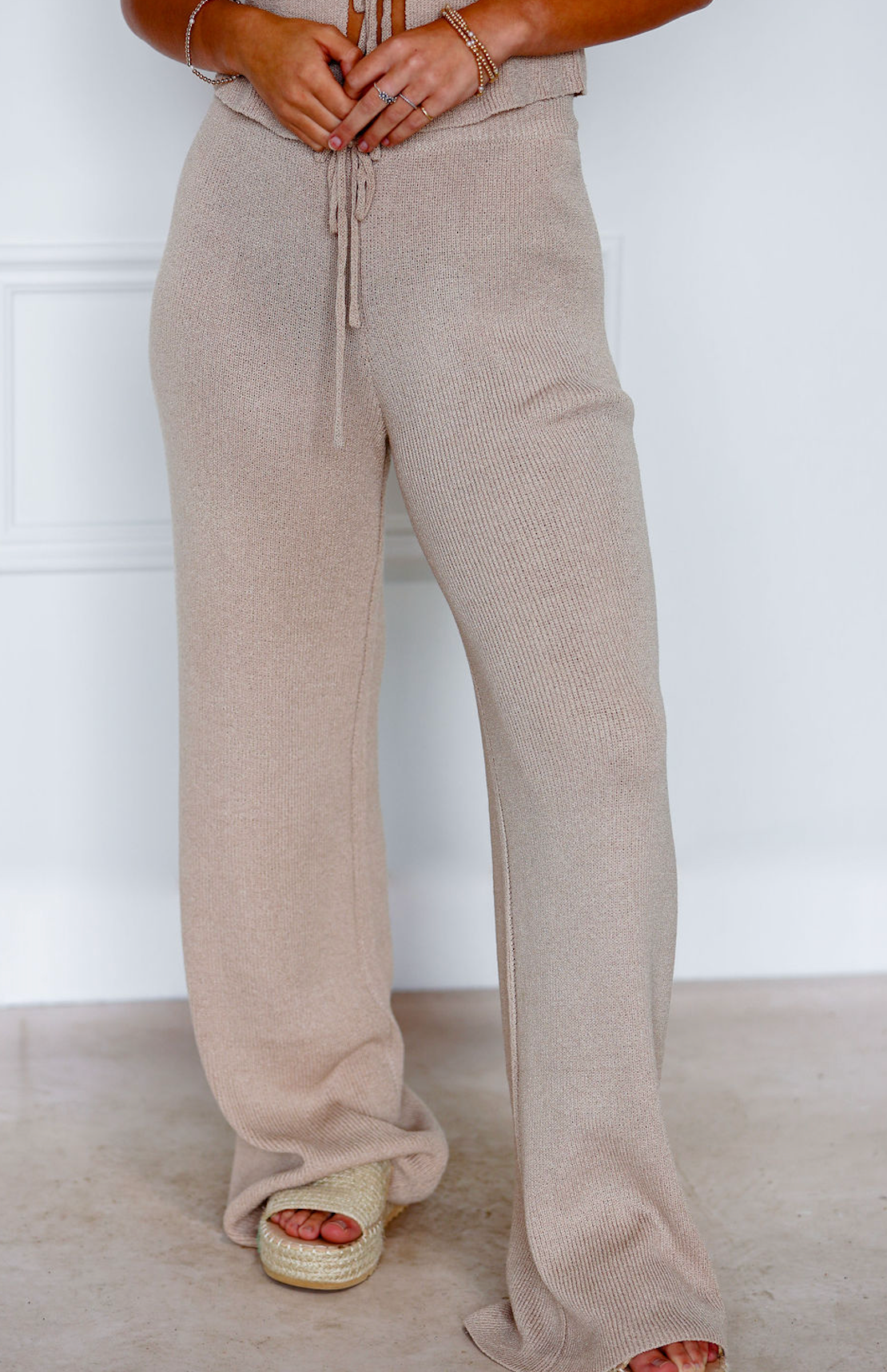 Mocha Knit Vest & Pants Set of 2