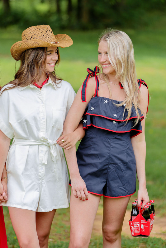 Navy/Red Americana Romper