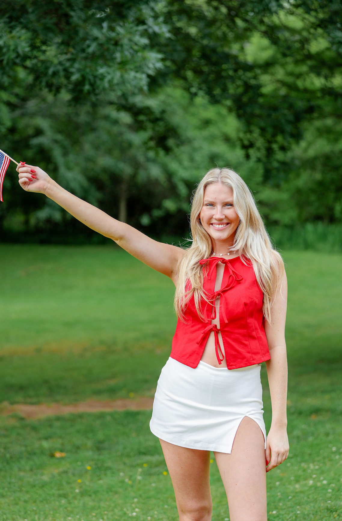 Red Tie Detail Vest