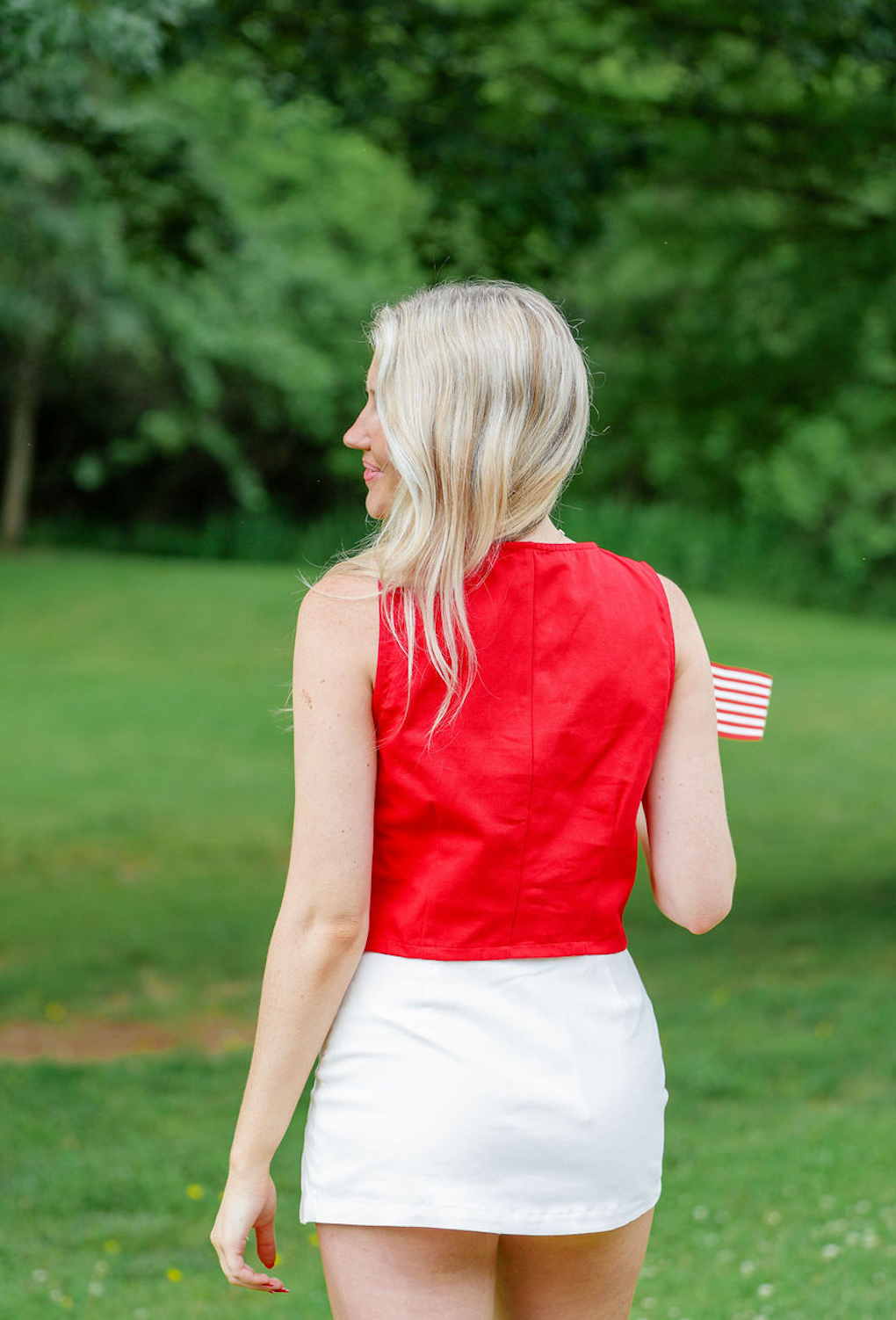 Red Tie Detail Vest
