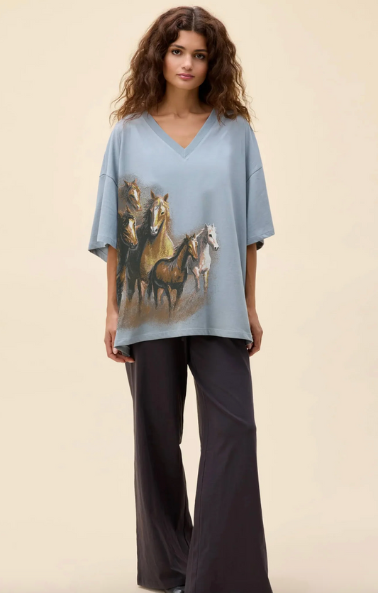 Wild Horses V-neck T-shirt