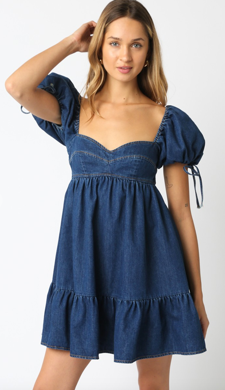 Dark Denim Babydoll Dress