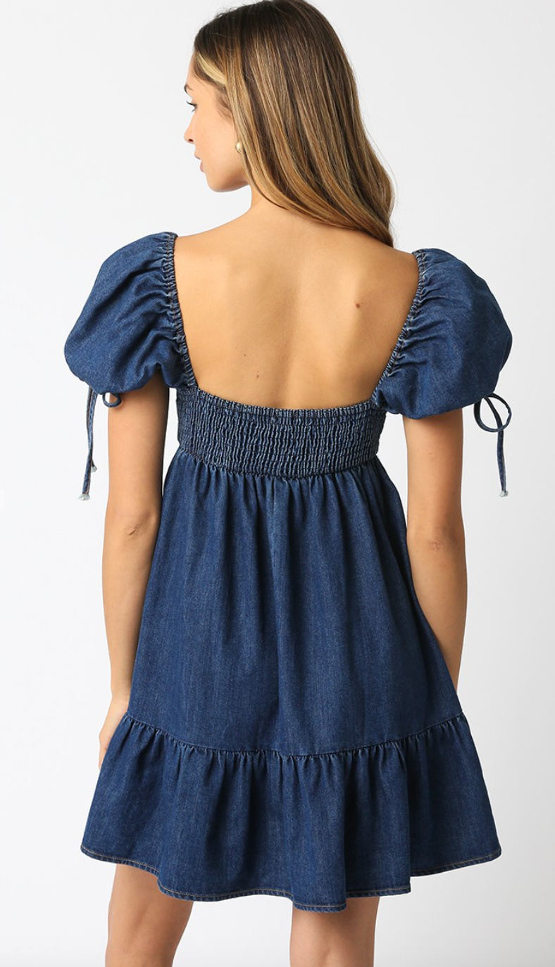 Dark Denim Babydoll Dress