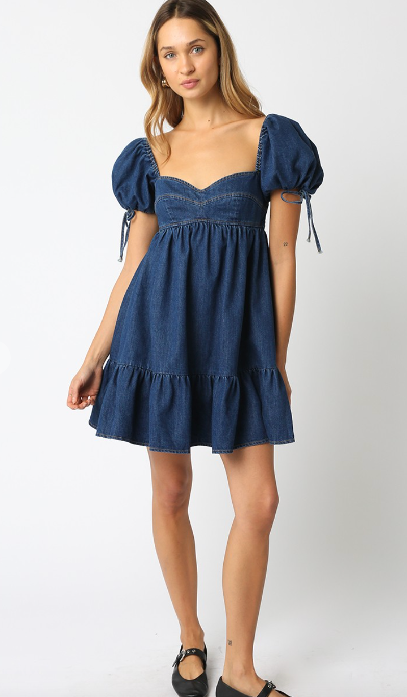 Dark Denim Babydoll Dress
