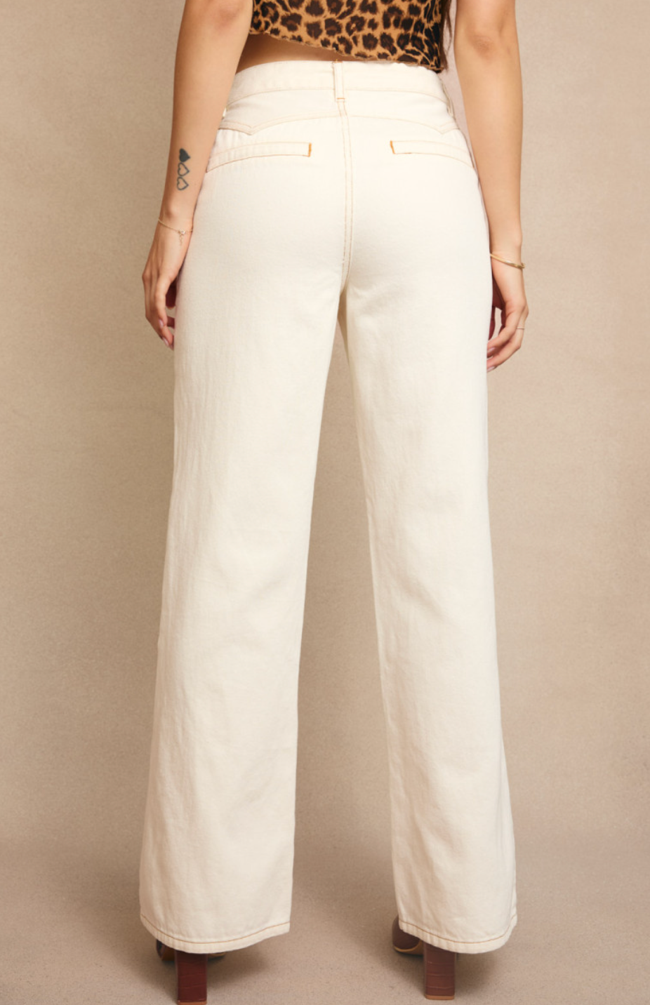 Seam Detail High Waist Pants