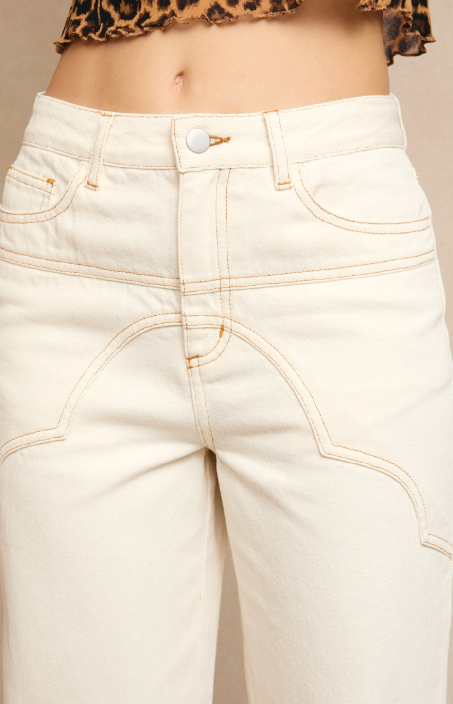 Seam Detail High Waist Pants