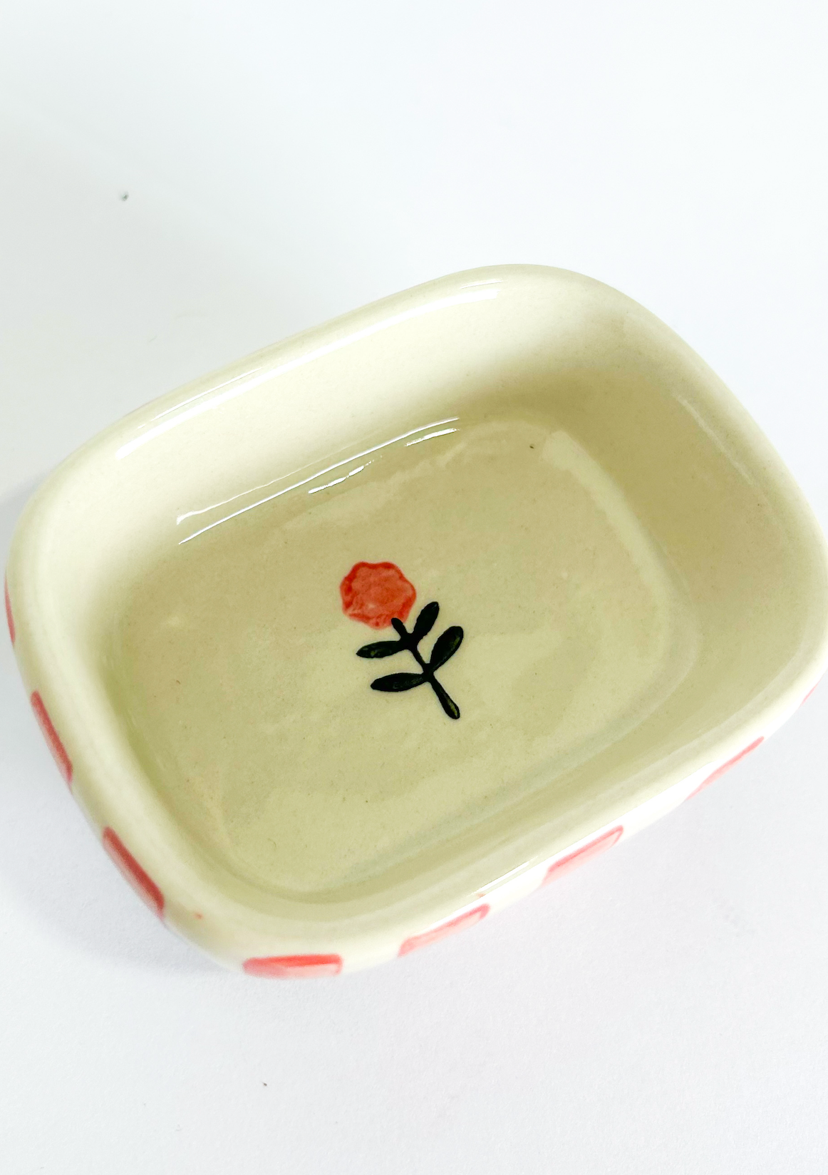 Stoneware Stripe Dish - Pink