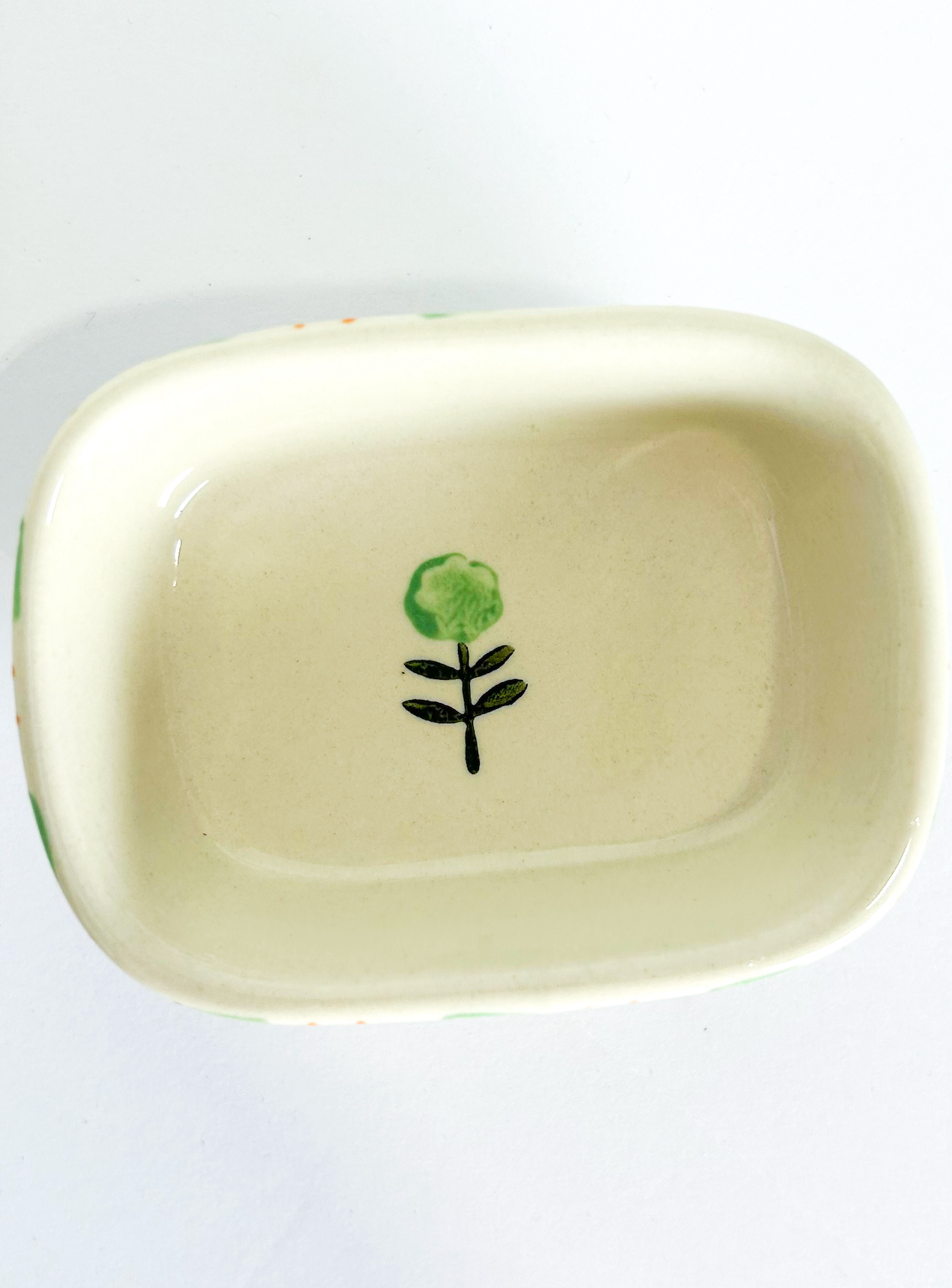 Stoneware Stripe Dish - Green