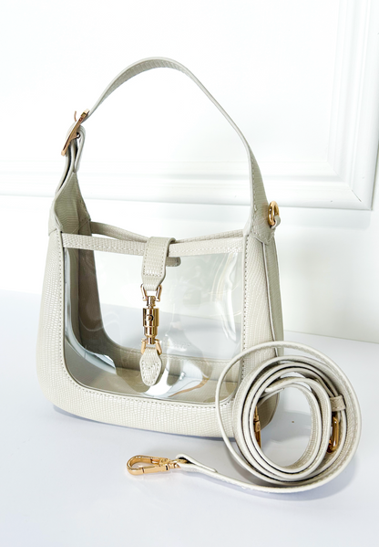 Paige Clear Purse Ivory - Clothe Boutique