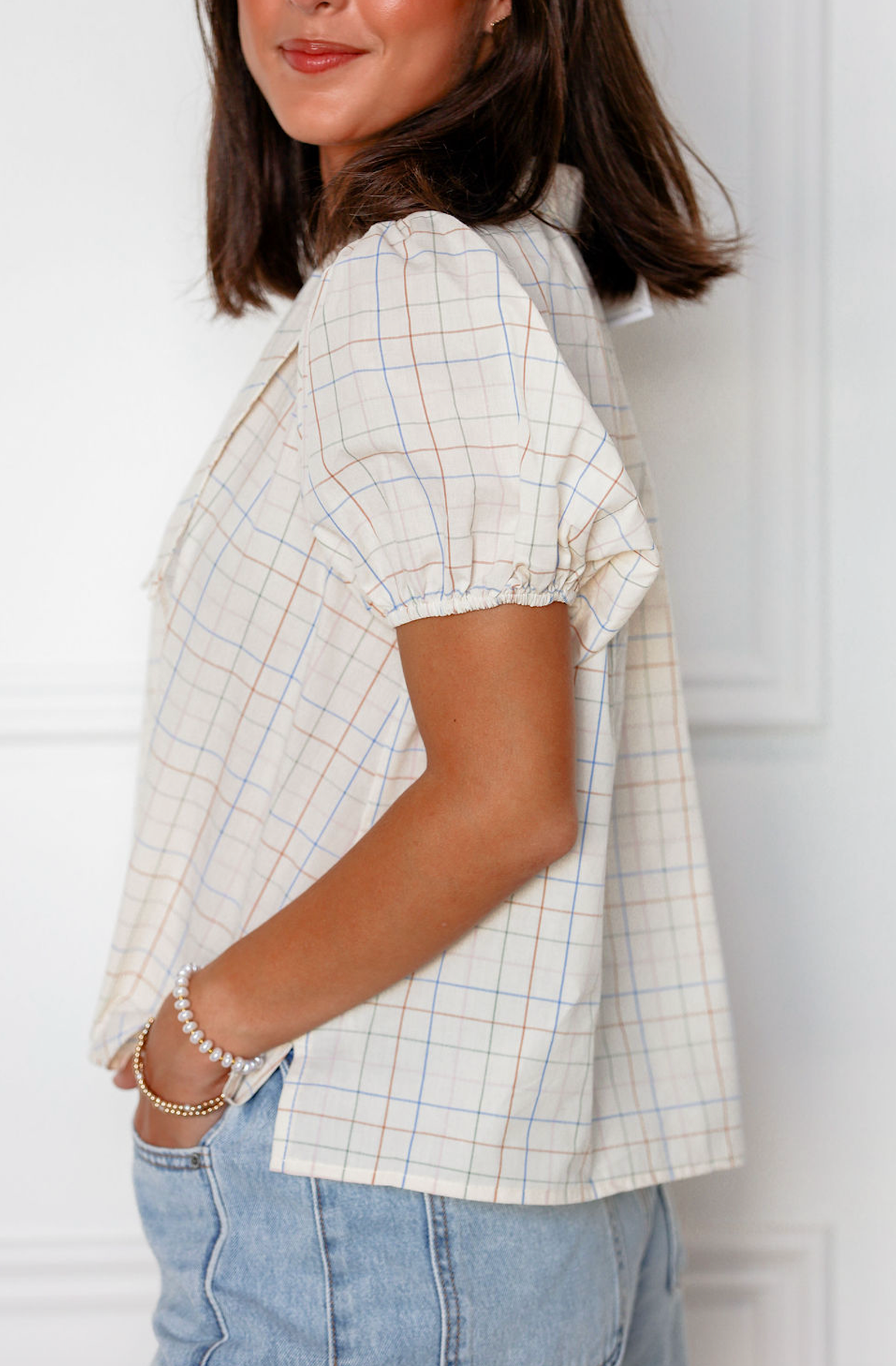 Taupe Peter Pan Collar Blouse