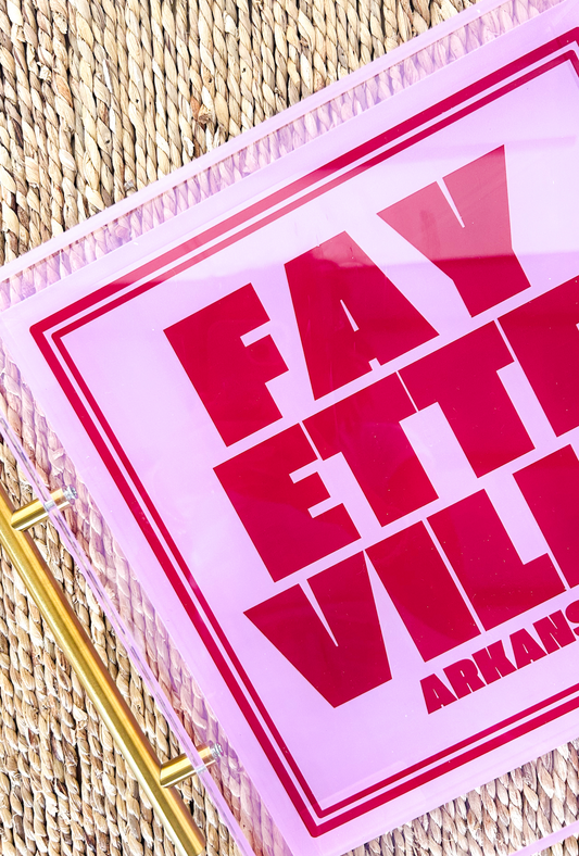 Fayetteville Block Letter Large Acrylic Tray